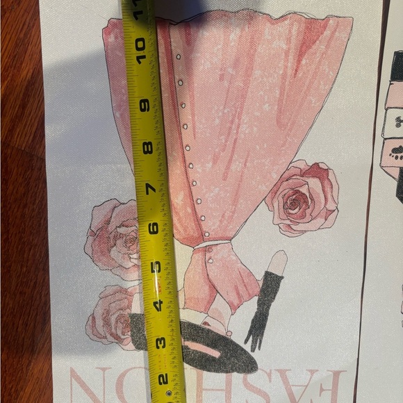 Fashion Illustration Art Prints with Pink Roses - Picture 5 of 6